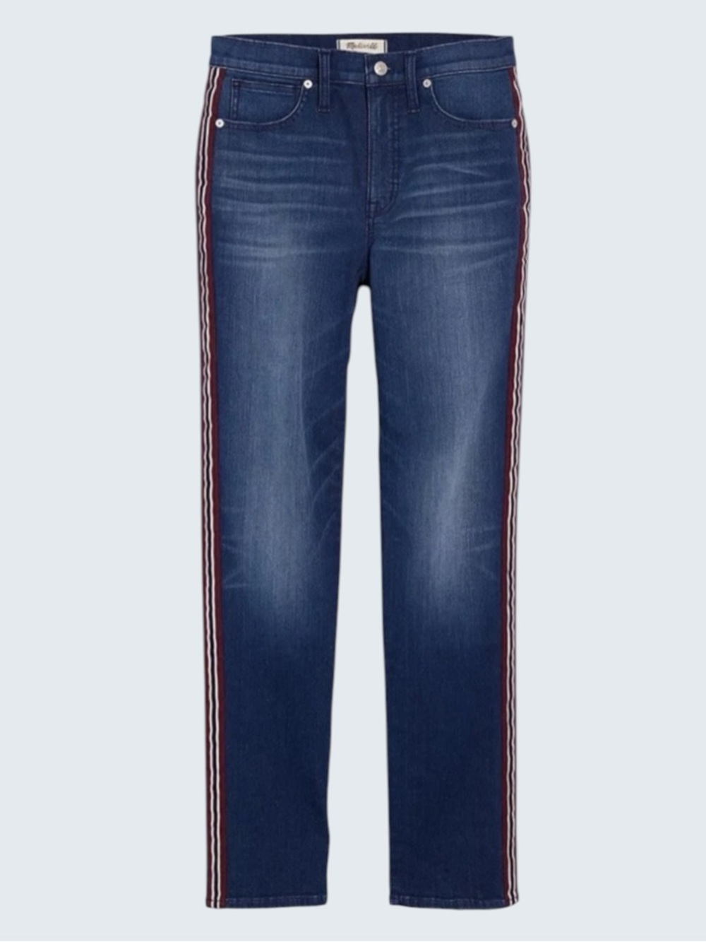 Madewell Side Stripe Straight Stovepipe Jeans Dark Wash Size 27